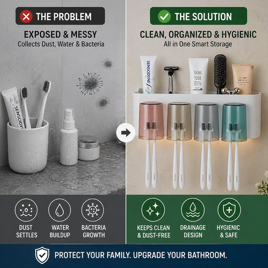 AquaShield™ Wall Mounted Toothbrush Holder